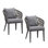 Ensemble de 2 chaises de patio en osier toutes saisons avec bistro et coussins Leaf