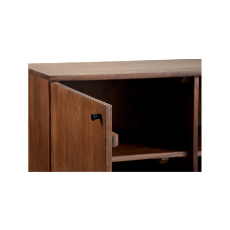 Sarom 58" Dark Brown Acacia Wood Sideboard with Industrial Legs