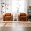 Lit simple convertible orange avec accoudoirs et fond imperméable pour la vie en appartement antidérapant en chenille