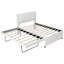 Lit plateforme double en tissu d'ameublement en lin avec lit gigogne-1739313881
