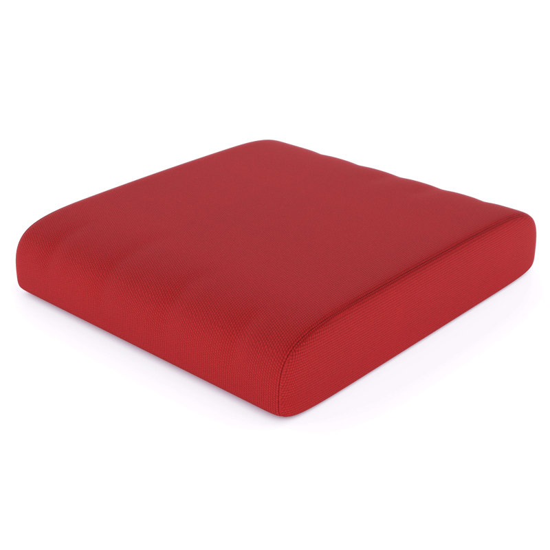 Sunbrella® Outdoor Ottoman Cushion, Sunbrella® Canvas Jockey Red, 4" H x 22" W x 20" D