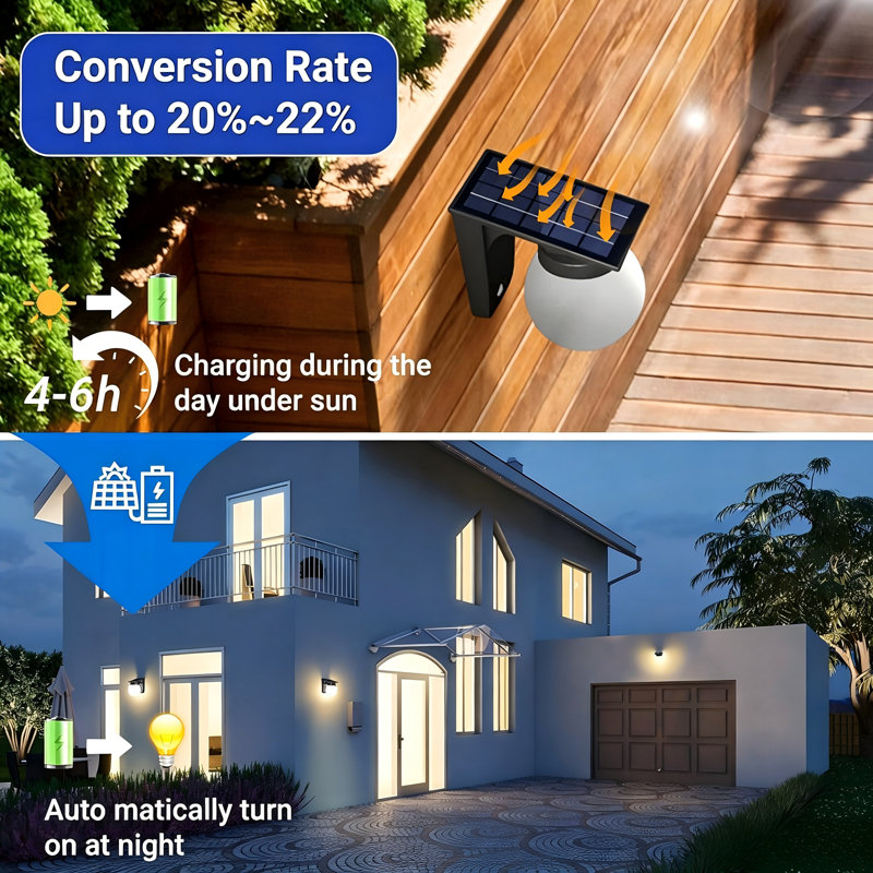 Solar Wall Lights Outdoor, 1 Pack,  Modes, Waterproof, Wireless Solar Powered Led Lights Xq