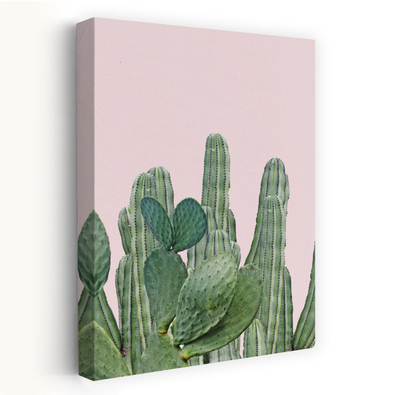 Reproduction d'art mural rose, désert, cactus, minimaliste, moderne, plante abstraite, plante grasse, nature tropicale
