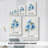 Gingham Blue Flowers I -Gallery Wrapped Cavas-1998123632