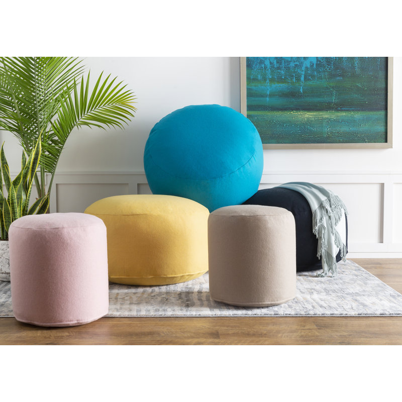 Javiona Upholstered Pouf, Taupe