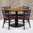 Neelam 36'' Round Laminate Table Set with Round Base and 4 Ladder Back Metal Chairs-24678176-68612011