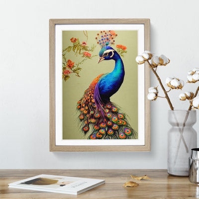 Vintage Peacock No.2 - Single Picture Frame Painting