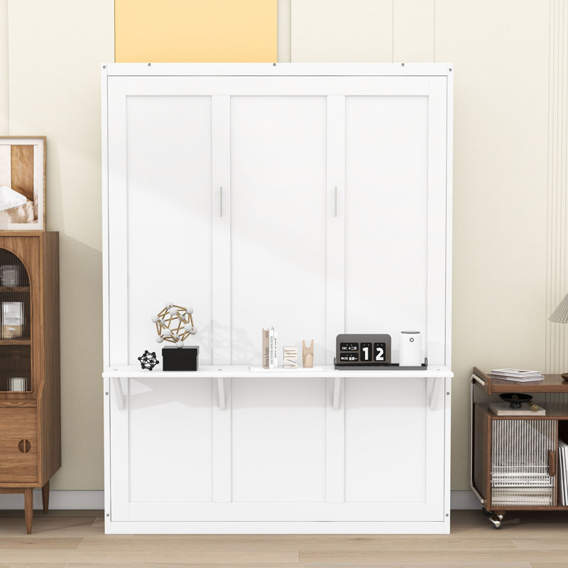 Lit escamotable en bois avec bureau, Complète