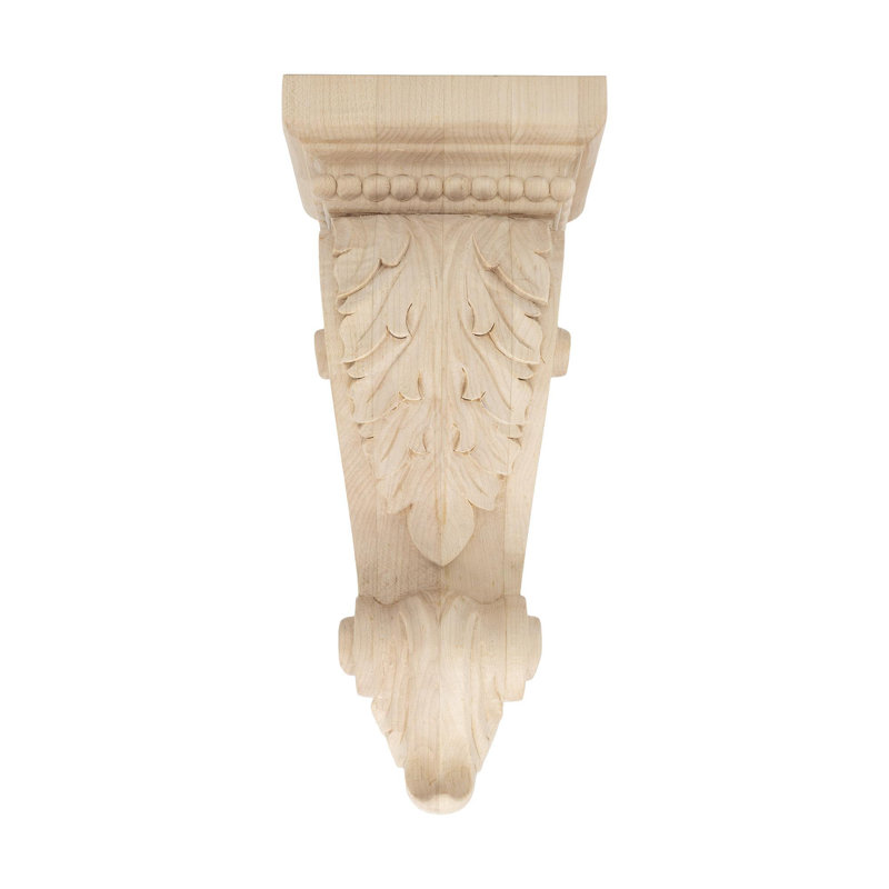 Corbeau en bois d'acanthe massif sculpté à la main 12-1 / 4 po x 5-3 / 8 po x 3-7 / 8 po, Érable dur