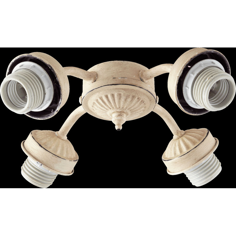 Ventilateur de plafond 4 lumières, Fluorescent, Blanc perse