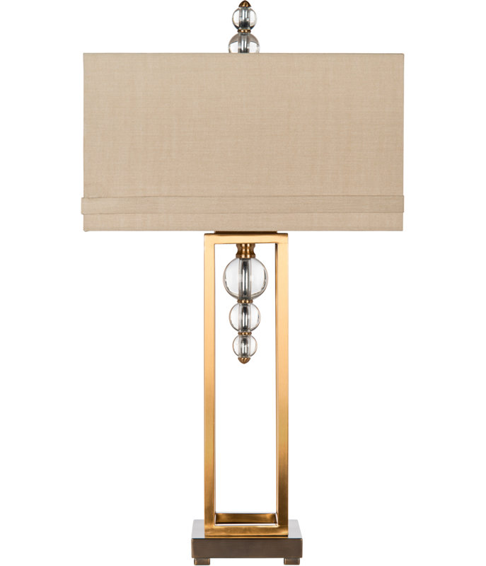 Modern Dark Bronze Table Lamp with Glass Accents