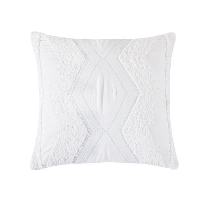 Blue Sea Chenille Tufted Pillow