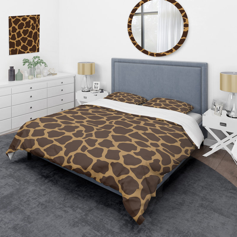 Giraffe Skin V - Animals Duvet Cover Set - Microfiber Polyester