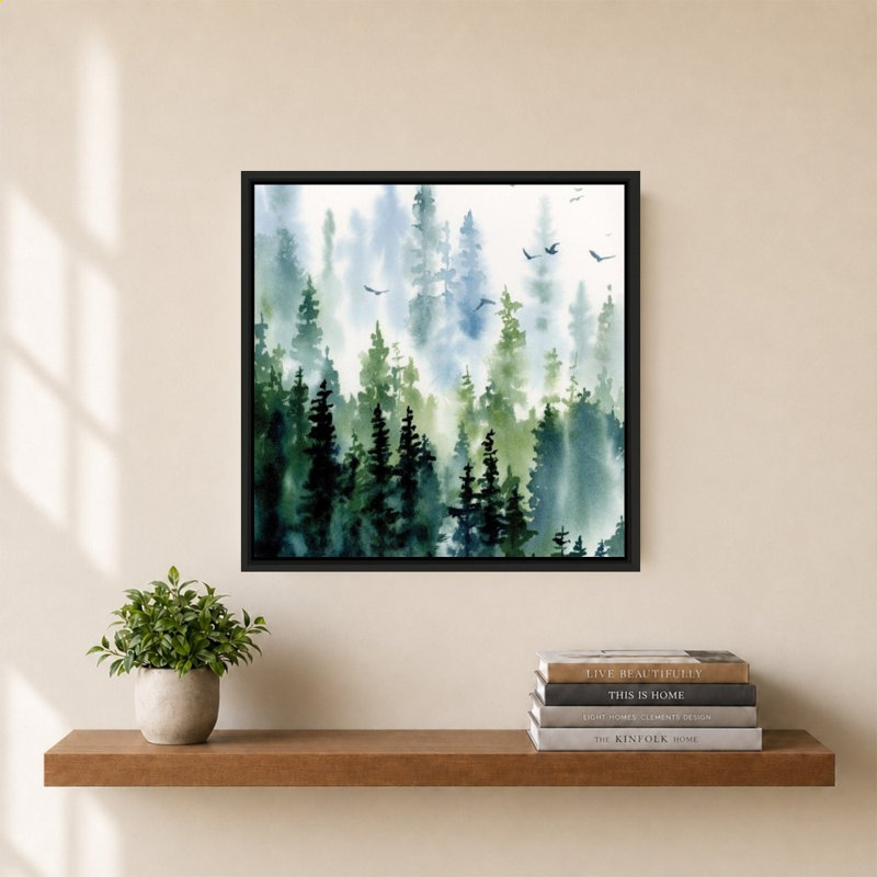 Treeline par Katrina Pete - Impression sur toile, 34" H x 34" W, Black
