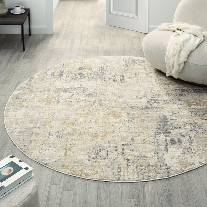 Tapis d'intérieur tissé crème / multicolore Lynn, 6 pi 6 po x 6 pi 6 po
