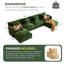 Canapé modulaire en U 6 pièces modulaire en forme de U 6 pièces avec pouf-chenille amovible - vert-1623123504