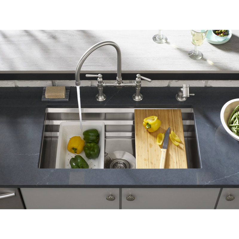 Prolific® 29" L x 17.75" W x 10.97" D Kitchen Sink with Accessories