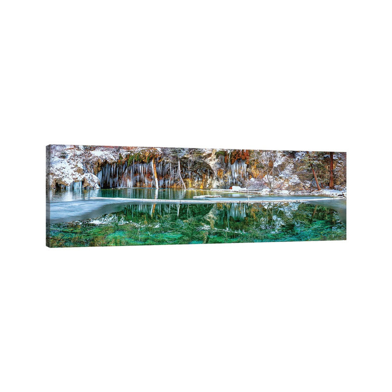 A Serene Chill - Hanging Lake Colorado 1 Piece Wrapped Canvas Panoramic Wall Art