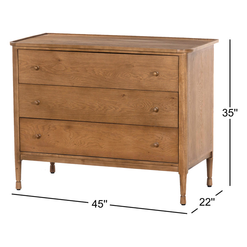 Franny 3 Drawer Chest-Saddle Brown, Saddle Brown