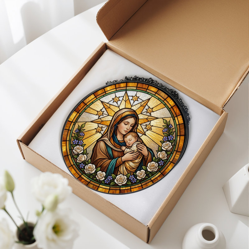 Panneau de vitrail en verre coloré, 7,8 heures, H 7,8 po