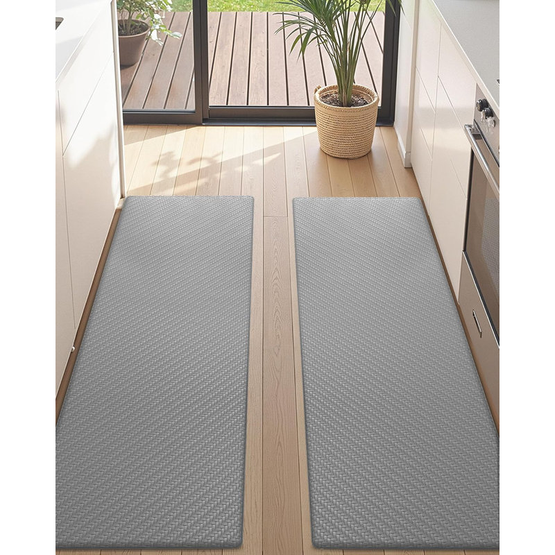 Tapis de cuisine anti-fatigue Jendrik, Gris, 17 po x 59 po et 17 po x 59 po