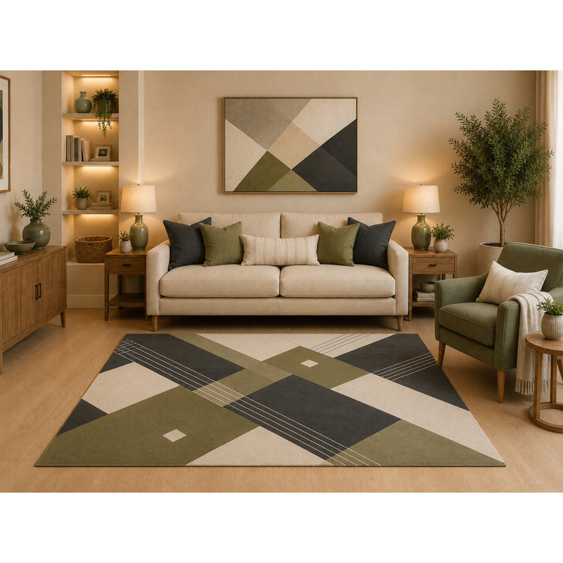 Tapis ultra-léger 5 pi x 7 pi «Ultra Léger» bleu marine, orange, beige, planète, orbite, conception céleste pour chambre d'enfant