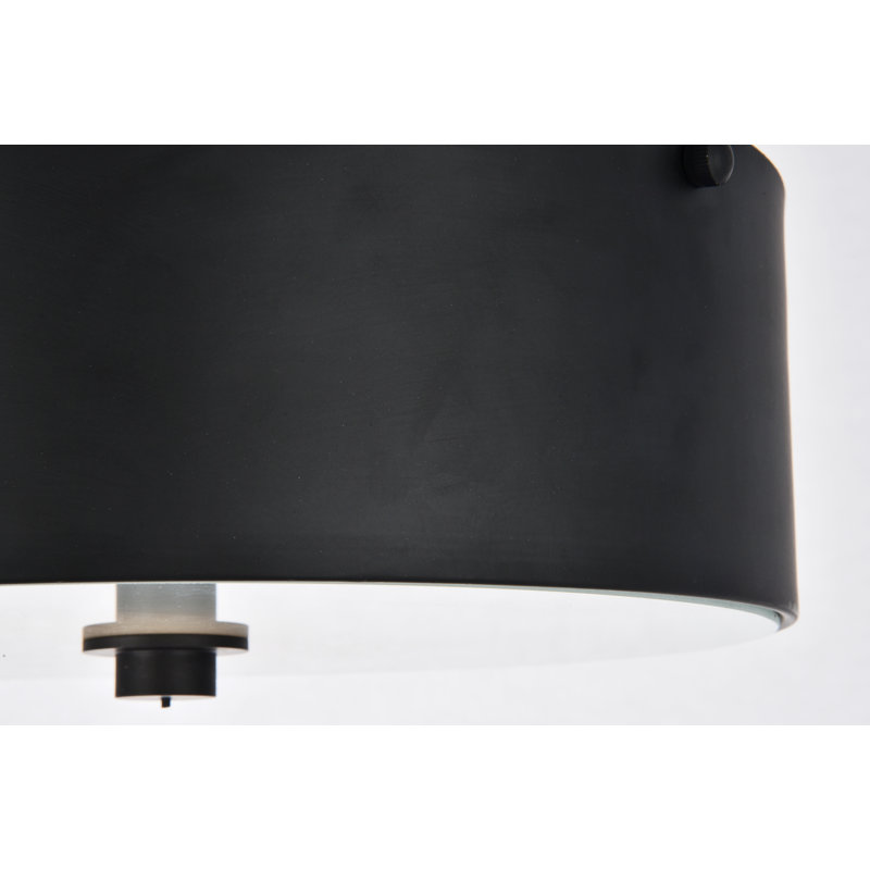 Plafonnier encastré 2 lumières 12 po Julie, Noir mat / blanc