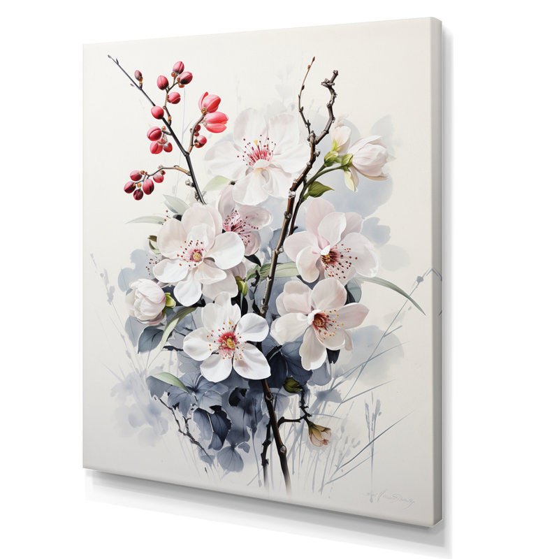 Arijoutsi Asian Art Orchids Flowers III sur impression sur toile, H 40 po x l 30 po x P 1,5 po, Toile tendue