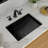 20"L*14"W*8"H Black Bathroom Sink Ceramic Undermount Sink