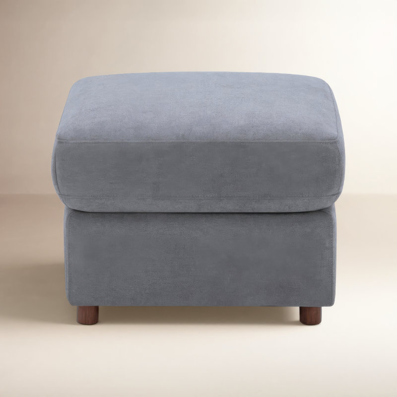 The Classic Ottoman, Gray Cotton Blend