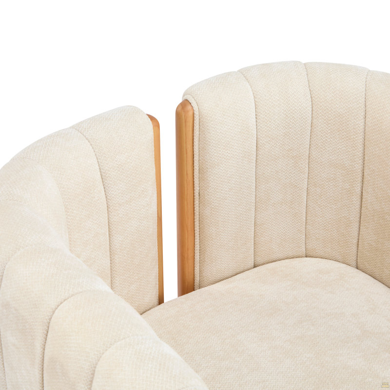 Ensemble de 2 chaises de salle à manger, 2, Naturel, Beige