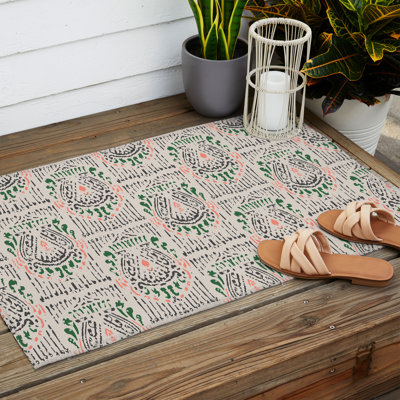 Tapis extérieur rectangulaire en polyester / chenille tissé à plat rectangulaire