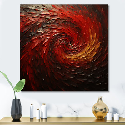 " Red Whimsical Whirl Spiral "