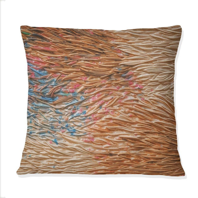 Terracotta Bliss Texture Abstract - Coussin décoratif avec peinture abstraite