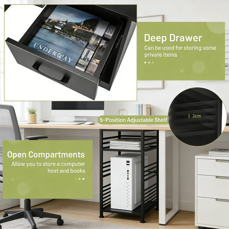 Computer Desk, 90cm. H x 105cm. W x 51cm. D, Grey