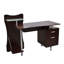 Élégant bureau d'ordinateur avec rangement, chocolat