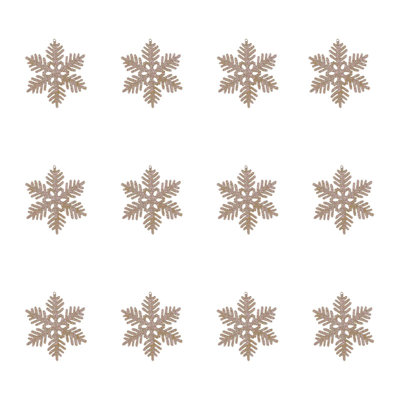 12pcs Christmas Decorations 10CM Snowflake Plastic  Snowflake Christmas Tree Decoration Hollow Snowflake Pendant