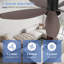 Ventilateur de plafond à profil bas de 42 po avec lumières et télécommande, vent à 5 vitesses, DEL à 3 couleurs à intensité variable, moteur à courant continu réversible, minuterie, fonction de mémoire pour la chambre à coucher / salon / patio-854779272-854779268