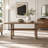Large Rectangular Wooden Dining Table with Pedestal Base