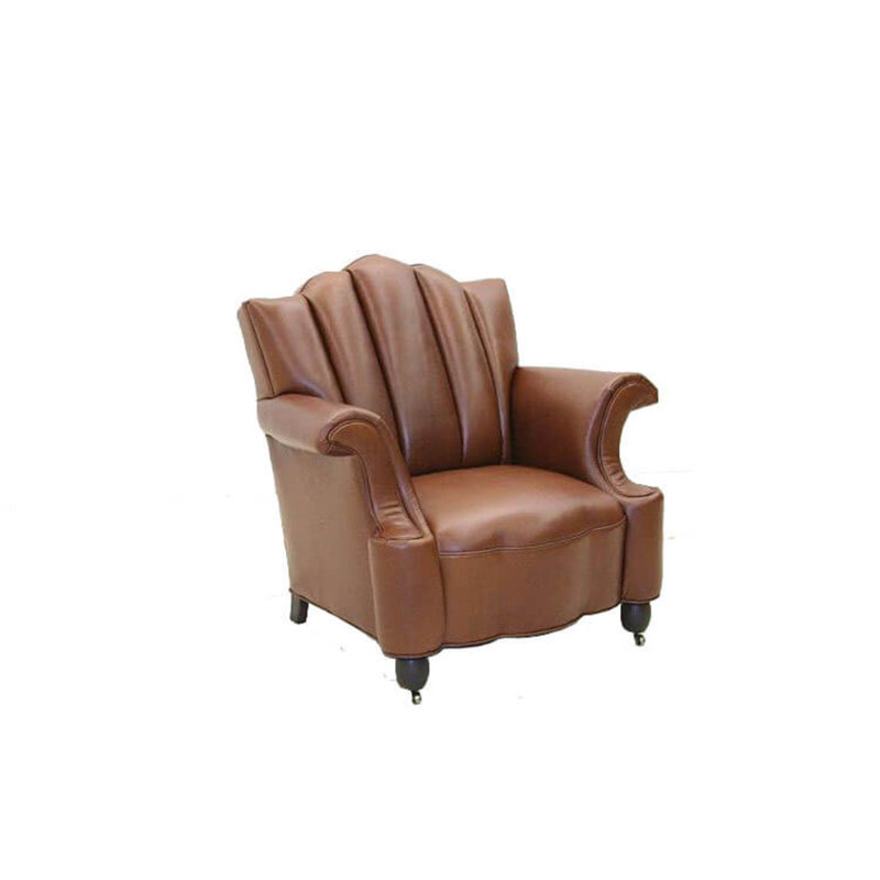 Leather Armchair, Brushy Bayou, Natural, Africa Antique Red