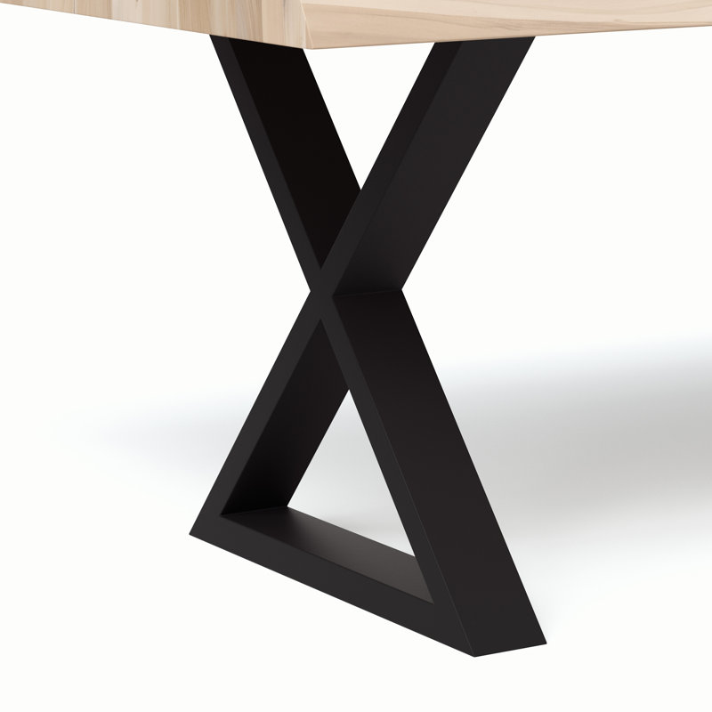 Brooks X Base Dining Table, 29.75"H x 79"L x 40"W, Black, White Wash