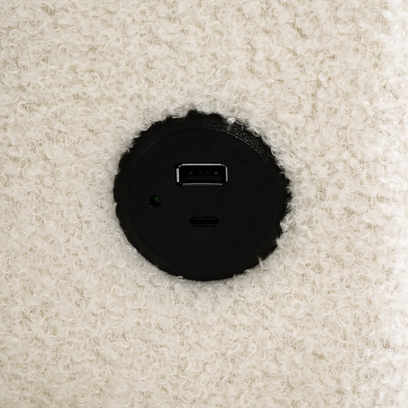 Canapé d'angle confortable avec rangement et prise de recharge pour des moments de détente en famille - Tissu beige pour un usage quotidien