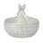 Debossed Stoneware Rabbit Bowl with Reactive Glaze