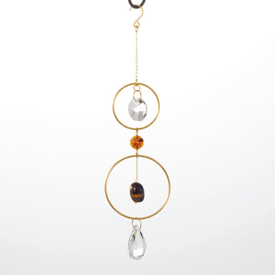 Cristal orange et rocher Suncatcher
