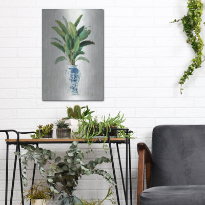 Ebern Designs 'Greenhouse Palm Chinoiserie 2' by Danhui Nai Metal Wall Art,