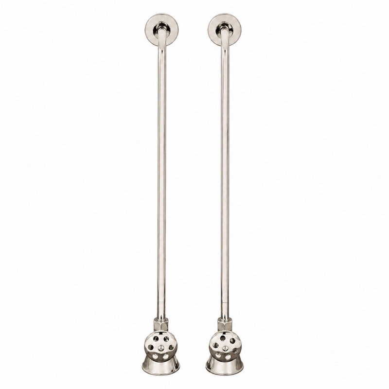 Ensemble d'alimentation de baignoire avec tube simple décalé de Strom Living, Nickel poli