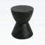 Table d'appoint / de table d'extérieur en béton léger MGO d'extérieur au design moderne en forme de sablier avec finition en marbre noir pour une utilisation intérieure et extérieure