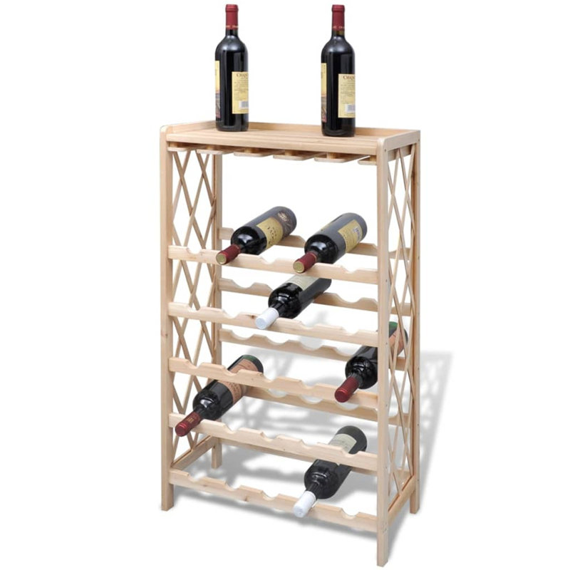 Teebar Floor Wine Bottle Rack Brown