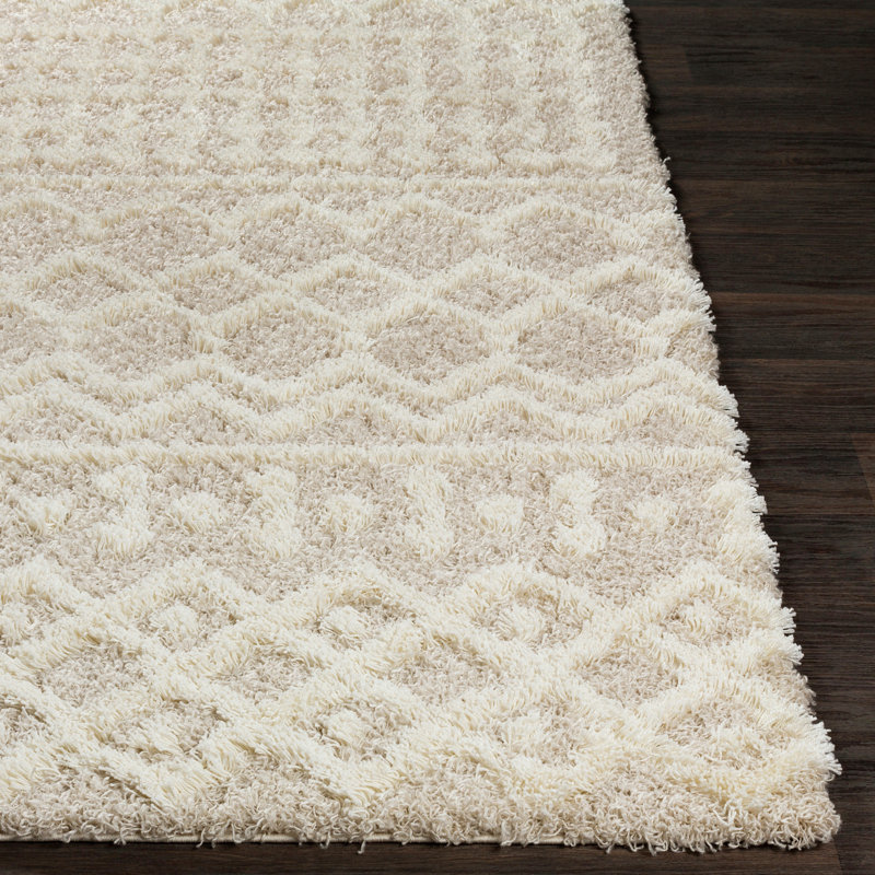 Geometric Shag Area Rug, Round 160cm