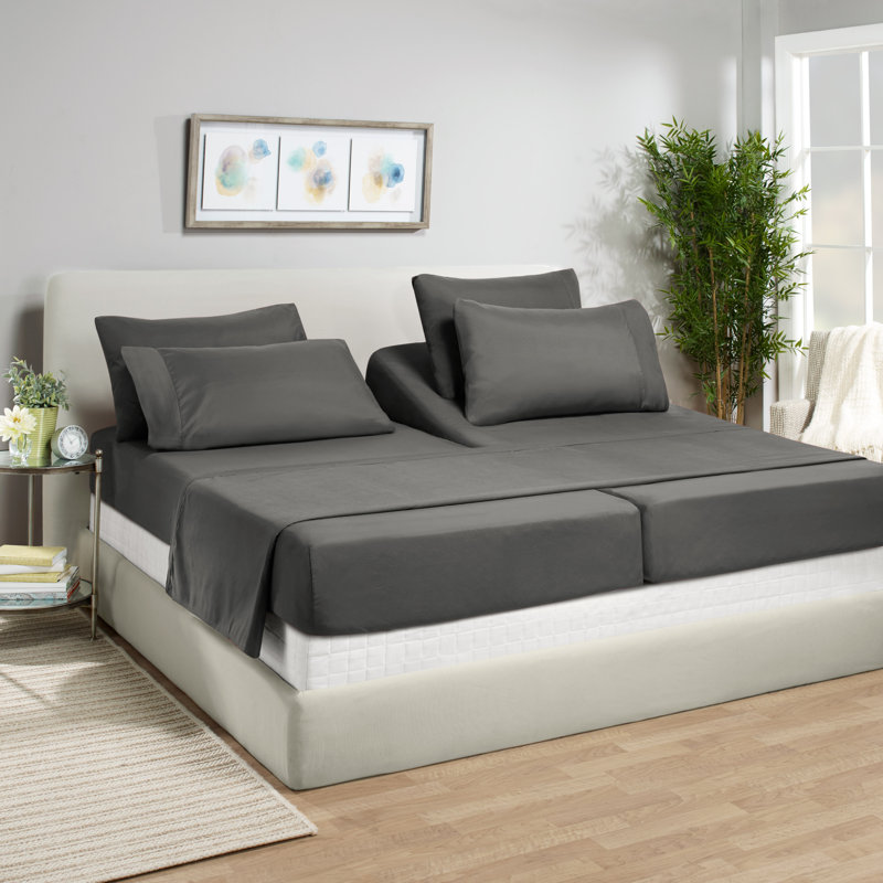 Charcoal Gray Twin XL Deep Pocket Microfiber Sheet Set
